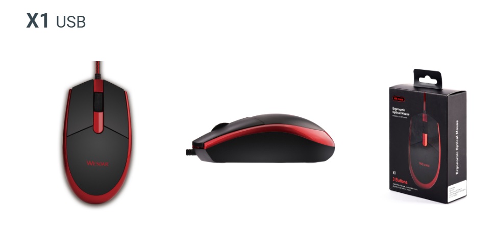 Mouse USB Wesdar X1 Negro