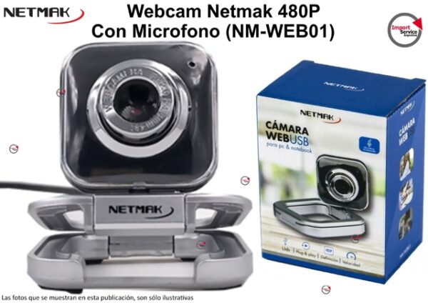 Webcam Netmak 480P Con Micrófono