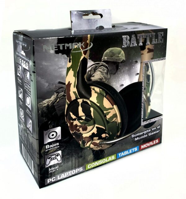 Auricular Gamer con Micrófono Netmak Camuflado