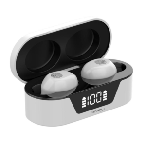 Auricular Bluetooth Biza blanco con display digital Netmak NM-BIZA