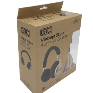 Auricular Bluetooth Vintage Style Beige-Plateado GTC