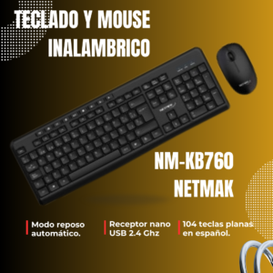Teclado y Mouse Inalámbrico Netmak (NM-KB760)