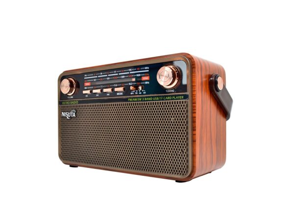 Radio Clásica Vintage AM/FM Bluetooth Control Remoto Nisuta NS-RV21 - Imagen 2