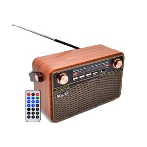 Radio Clásica Vintage AM/FM Bluetooth Control Remoto Nisuta NS-RV21