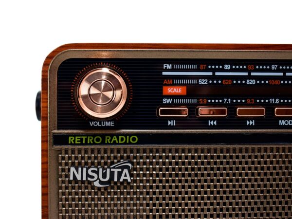 Radio Clásica Vintage AM/FM Bluetooth Control Remoto Nisuta NS-RV21 - Imagen 6