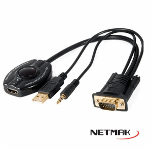 Conversor VGA a HDMI mas Audio Netmak NM-C63