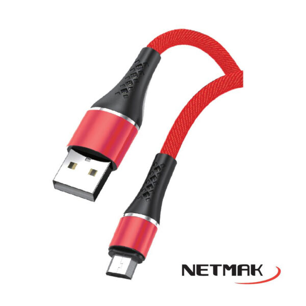 Cable USB a Micro USB 1Mts Netmak Rojo NM-117R