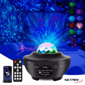 Proyector de Galaxia y Estrellas LED con parlante Bluetooth NM-502 NETMAK